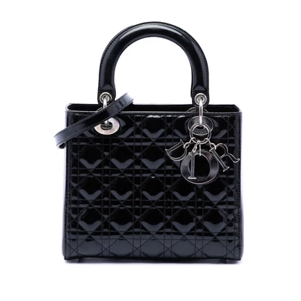 Женская сумка Dior Lady Dior Medium из лаковой кожи