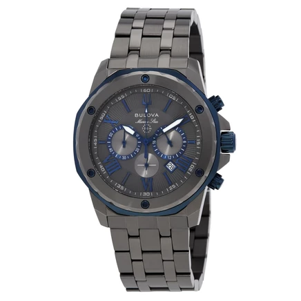 Мужские часы Bulova Marine Star 98B411, хронограф, серые