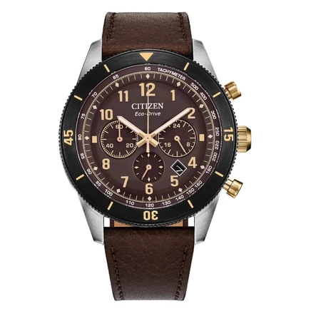 Мужские часы Citizen CA4746-08X, хронограф, коричневые