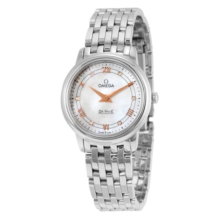 Женские часы Omega 424.10.27.60.55.001, белый перламутр