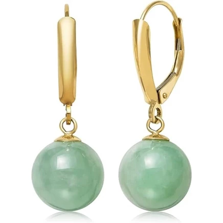 Женские серьги Belacqua, нефрит, золото 14K, зеленые