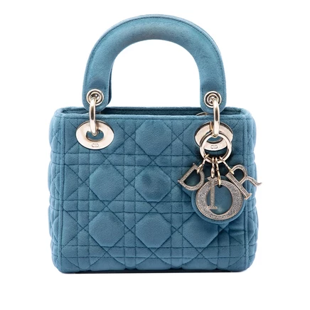 Женская сумка Dior Mini Cannage Lady Dior, бархат