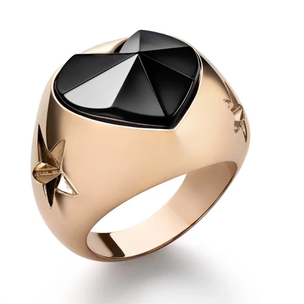 Женское кольцо Baccarat Etoile de Mon Coeur, черное