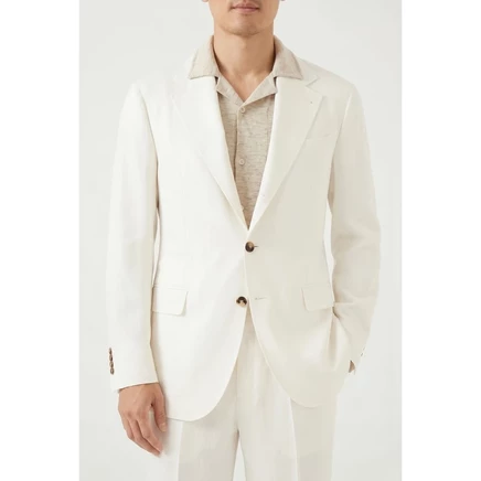 Мужской пиджак Brunello Cucinelli из шелка, молочный