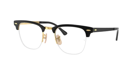 Унисекс-очки Ray Ban Clubmaster RX3716VM, чёрно-золотые