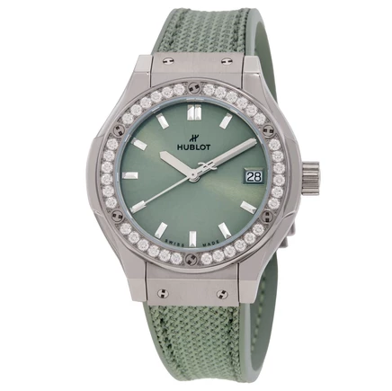 Женские часы Hublot 581.NX.891G.NR.1104, зеленые