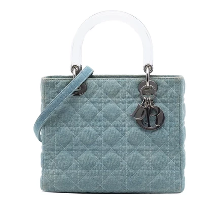 Женская сумка Dior Lady Dior Medium Cannage из денима