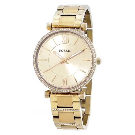 Женские часы Fossil Carlie ES5465, кварцевые, золотистые