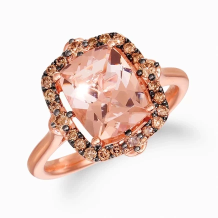 Женское кольцо Le Vian с морганитом, розовое золото 585