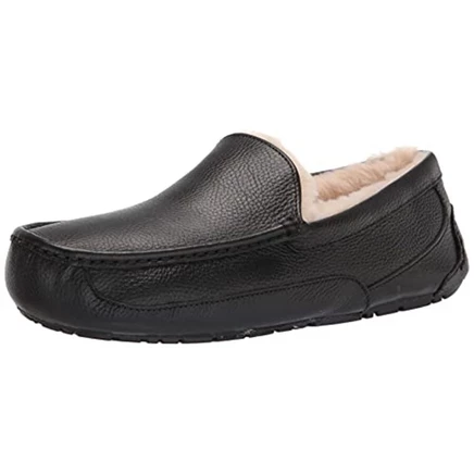 Мужские тапочки Ugg Ascot из черной кожи