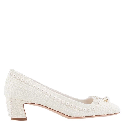 Женские туфли Jimmy Choo Elme 45 с жемчугом, белые