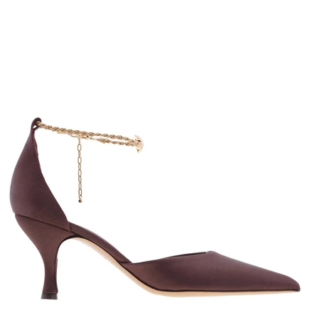 Женские туфли Ferragamo Dana 70 с цепочкой, бордо