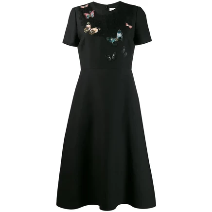 Женское платье Valentino Garavani с вышивкой, черное