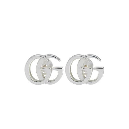 Унисекс серьги-пусеты Gucci GG Marmont, серебро 925