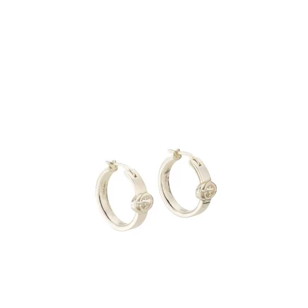 Женские серьги-кольца Gucci Interlocking G, серебро 925