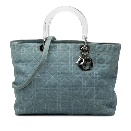 Женская сумка Dior Lady Dior Cannage из денима, б/у