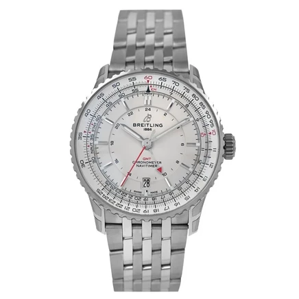 Мужские часы Breitling Navitimer GMT A32310, серебристые