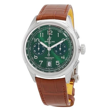 Мужские часы Breitling Premier AB0145371L1P1, зеленые