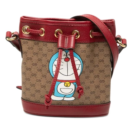 Женская сумка-ведро Gucci GG Supreme Doraemon