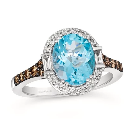 Женское кольцо Le Vian с аквамарином, ванильное золото