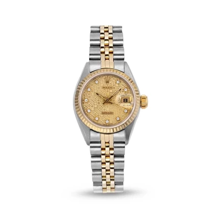 Женские часы Rolex Datejust 69173 с бриллиантами, шампань