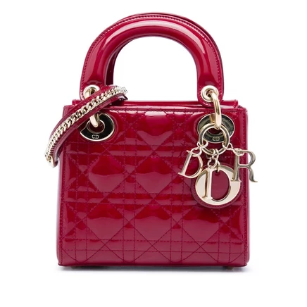 Женская сумка Dior Mini Lady Dior из лака