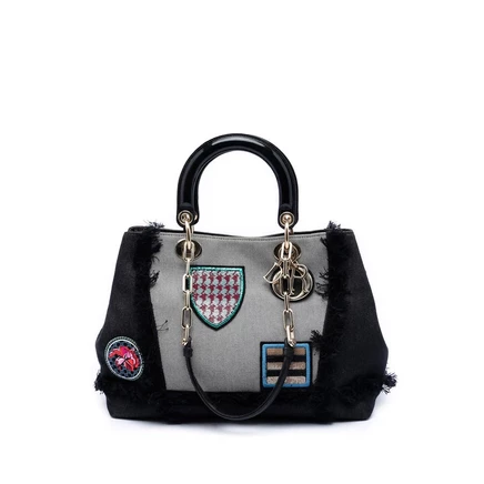 Женская сумка Dior D-Light из денима, б/у
