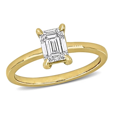 Женское помолвочное кольцо Created Forever, 1 кт, изумрудное, желтое