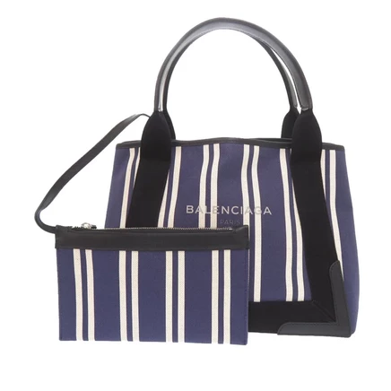 Женская сумка Balenciaga Navy Cabas S из канваса
