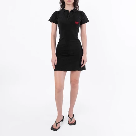 Женское платье Balenciaga, мини, поло, черное