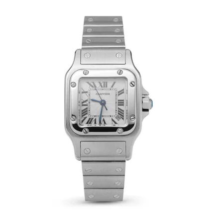 Женские часы Cartier Santos Galbée 2423, белые
