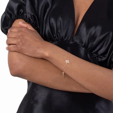 Женский браслет Swarovski Swan, розовое золото