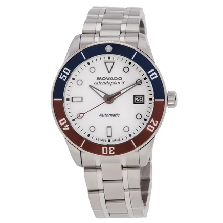 Мужские часы Movado Calendoplan S, автомат, белые