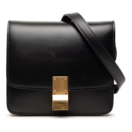 Женская сумка Celine Classic Box, малая, кожаная, б/у