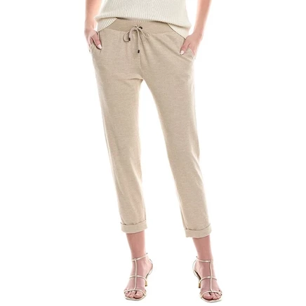 Женские брюки Brunello Cucinelli, укороченные, розовые