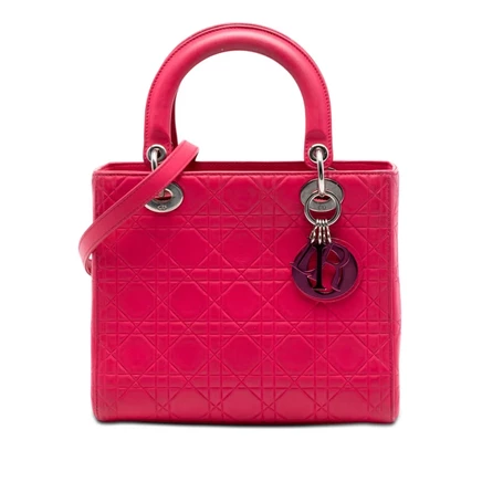 Женская сумка Dior Lady Dior Cannage из кожи, б/у