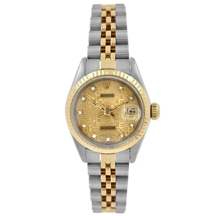 Женские часы Rolex Datejust 69173, бриллианты, шампань