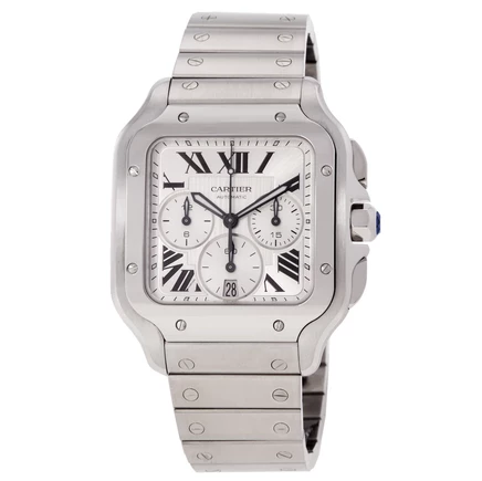 Мужские часы Cartier Santos WSSA0083, серебристые