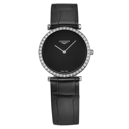 Женские часы Longines L45230502 с бриллиантами, черные