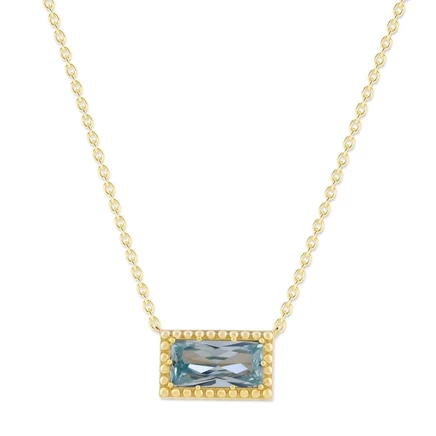 Женское колье Belacqua, аквамарин, позолота 14K