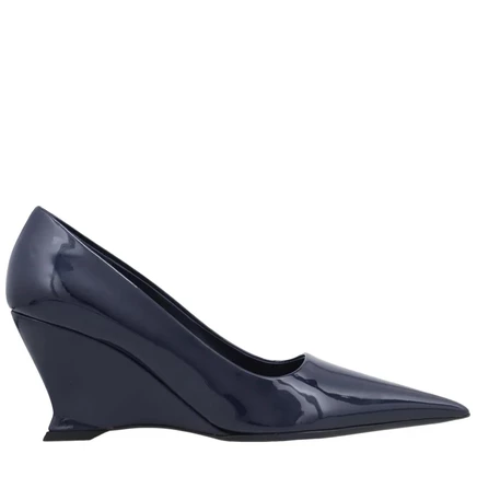 Женские туфли Ferragamo Viola на танкетке, синие