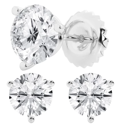 Пусеты Brilliant Diamond 6 карат, круглые, 14K белое золото