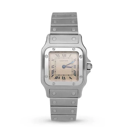 Женские часы Cartier Santos Galbée 9057, белые
