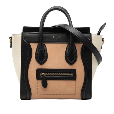 Женская сумка Celine Luggage Nano, кожа триколор