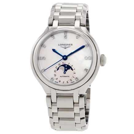 Женские часы Longines L8.126.4.87.6, перламутровые