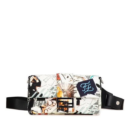 Женская поясная сумка Fendi Karl Kollage Baguette