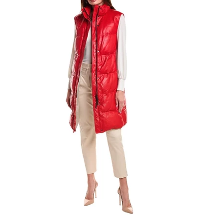 Женский длинный жилет Brunello Cucinelli, красный