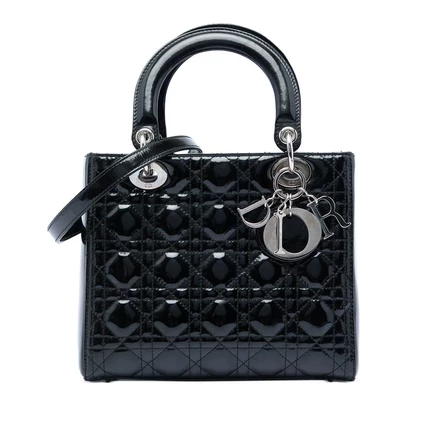 Женская сумка Dior Lady Dior Medium, лакированная кожа