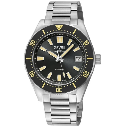 Мужские часы Gevril Mariner Row 46900B, черные