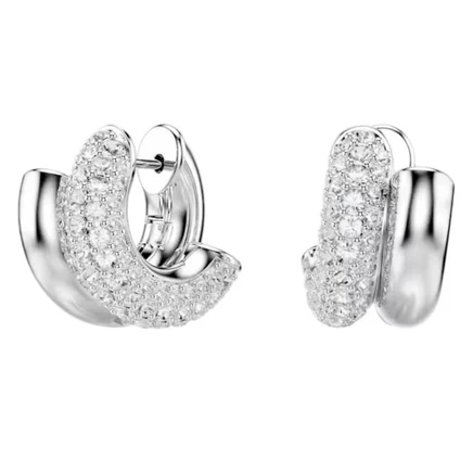 Женские серьги-кольца Swarovski Dextera, родированные